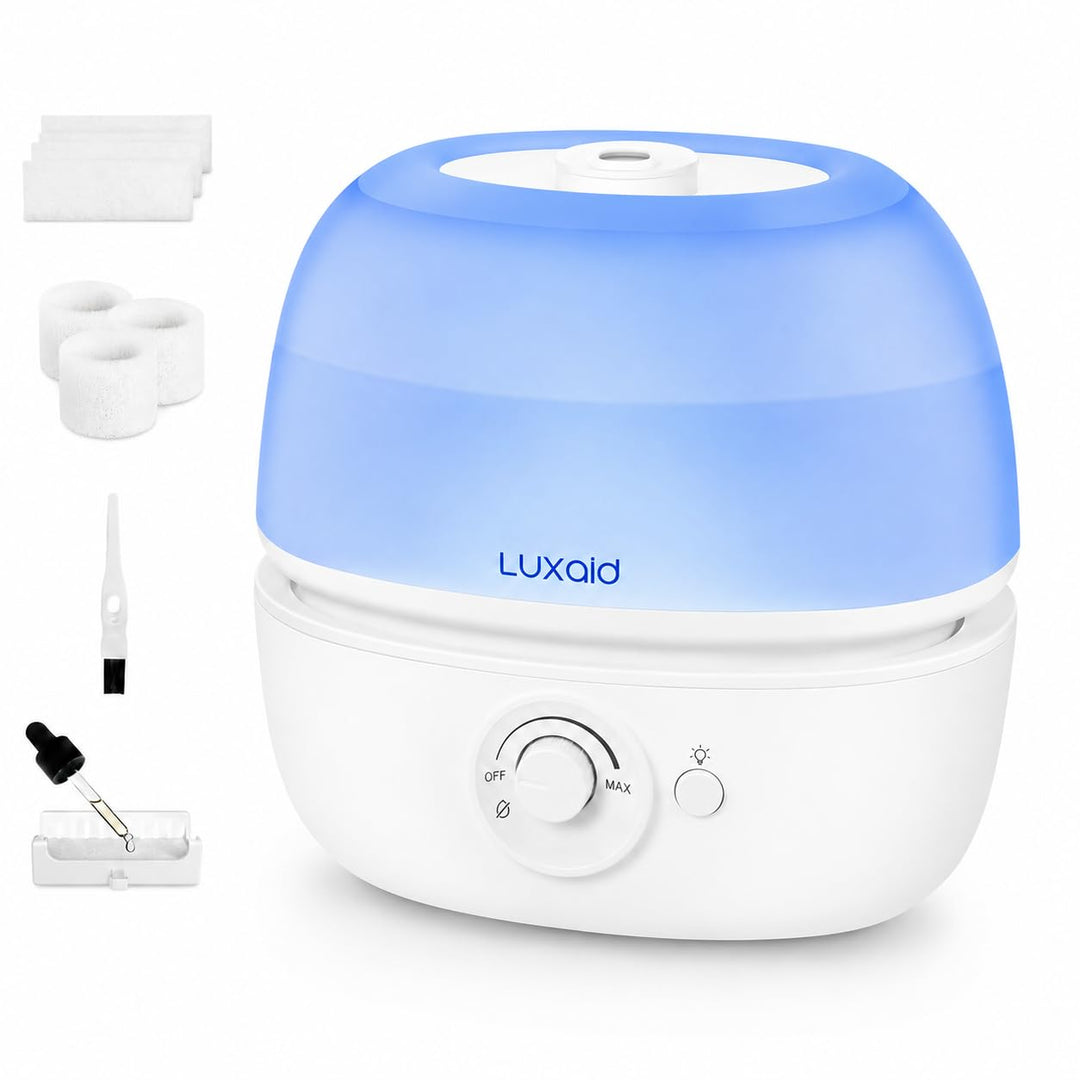 3L Luxaid Luftbefeuchter Schlafzimmer, ultraleiser 20dB, Top-Fill Luftbefeuchter für grosse Räume, B
