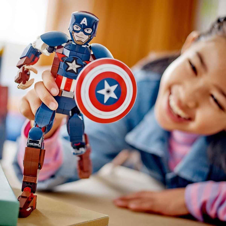LEGO 76258 Marvel Captain America Baufigur, Superheld mit Schild, Avengers BAU-Spielzeug und Sammelf