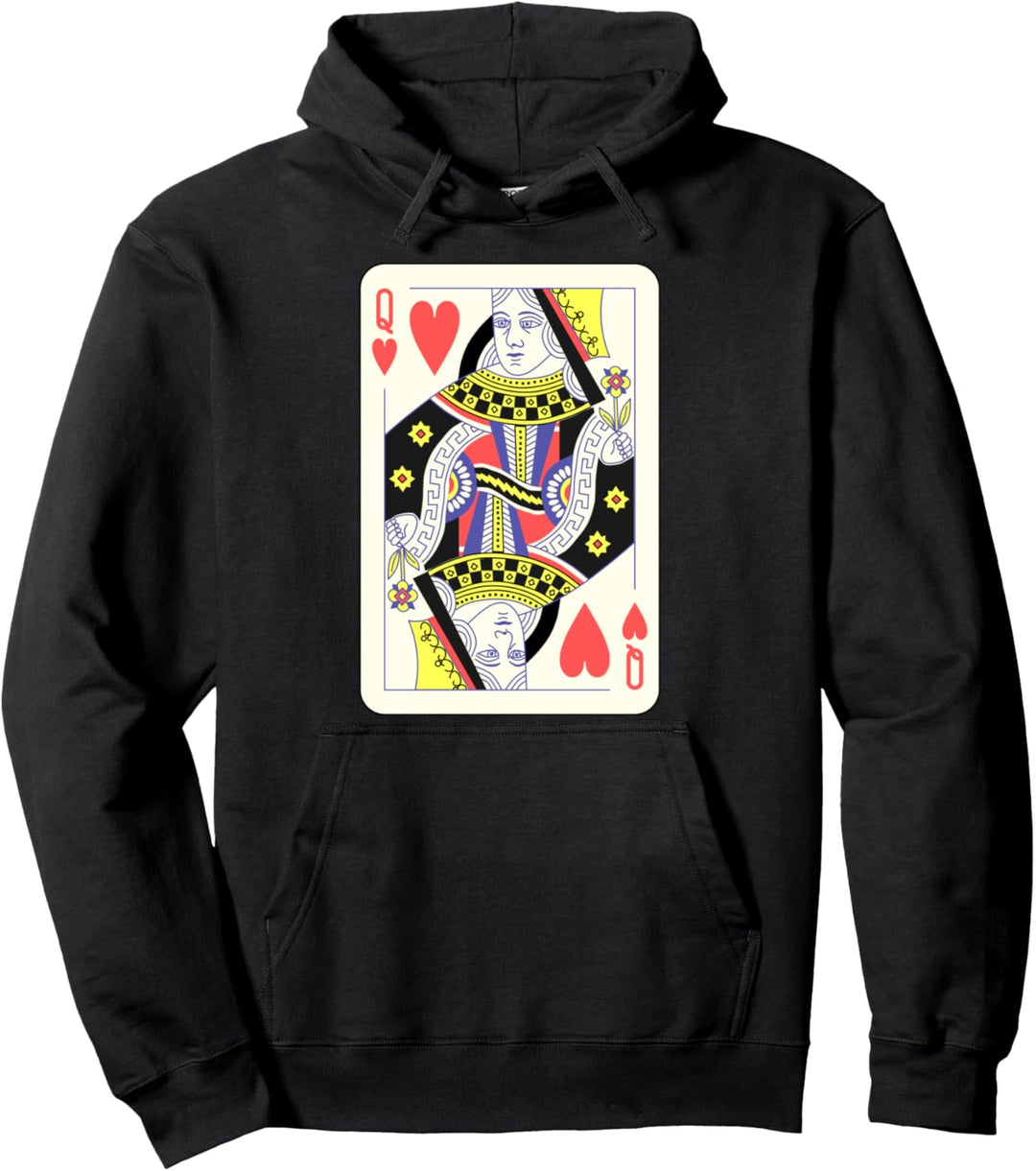Queen of Hearts Spielkarte für Paare, Halloween-Kostüm Pullover Hoodie