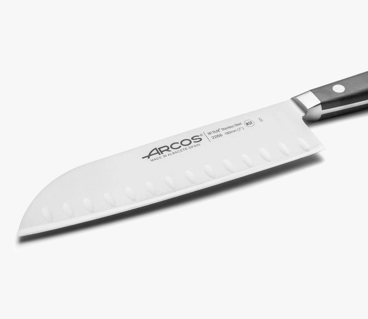 Arcos Opera - Santoku Messer - NITRUM geschmiedetem Edelstahl 180 mm - HandGriff POM Farbe Schwarz