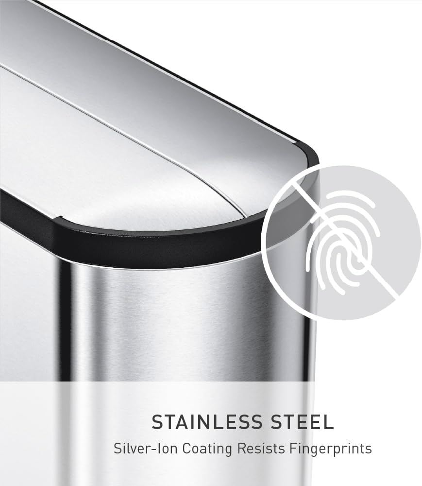 simplehuman CW1824 30 Liter, schmetterling Treteimer, Mülleimer Küche, Abfalleimer, Mülltrennsystem,