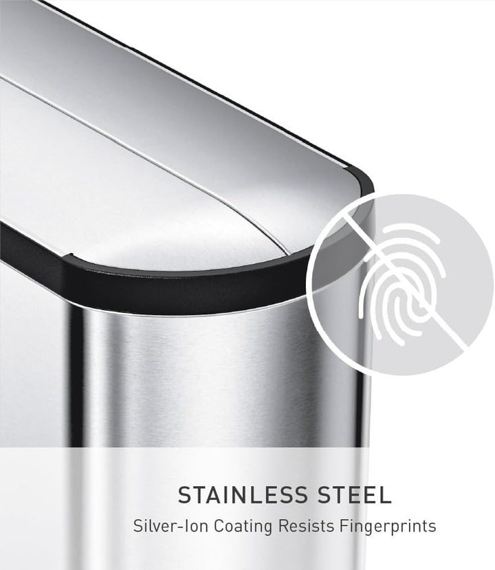 simplehuman CW1824 30 Liter, schmetterling Treteimer, Mülleimer Küche, Abfalleimer, Mülltrennsystem,