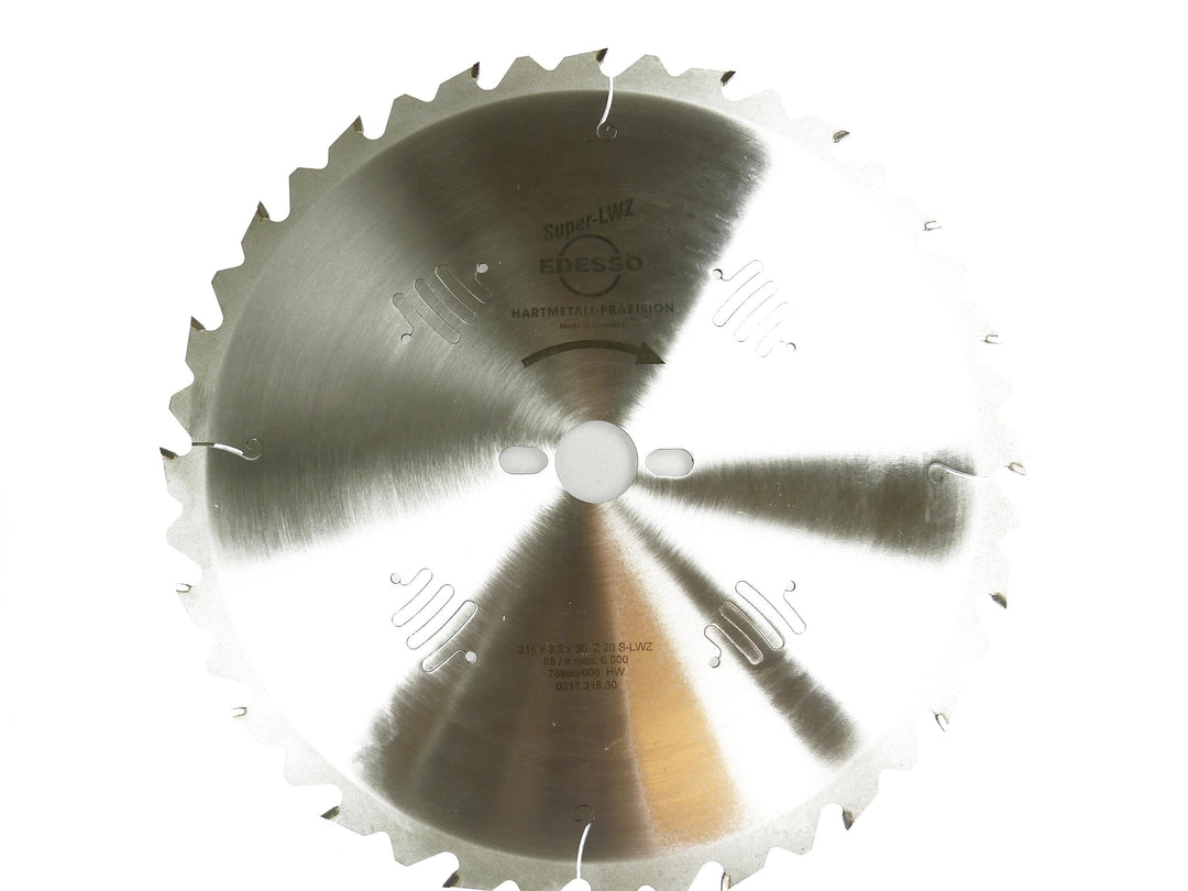 Edessö 21131530 HM-Kreissägeblatt Bau-Super Lwz 2 Knl HW 315x3, 2/2x30 Z=20 S-Lwz, Silber