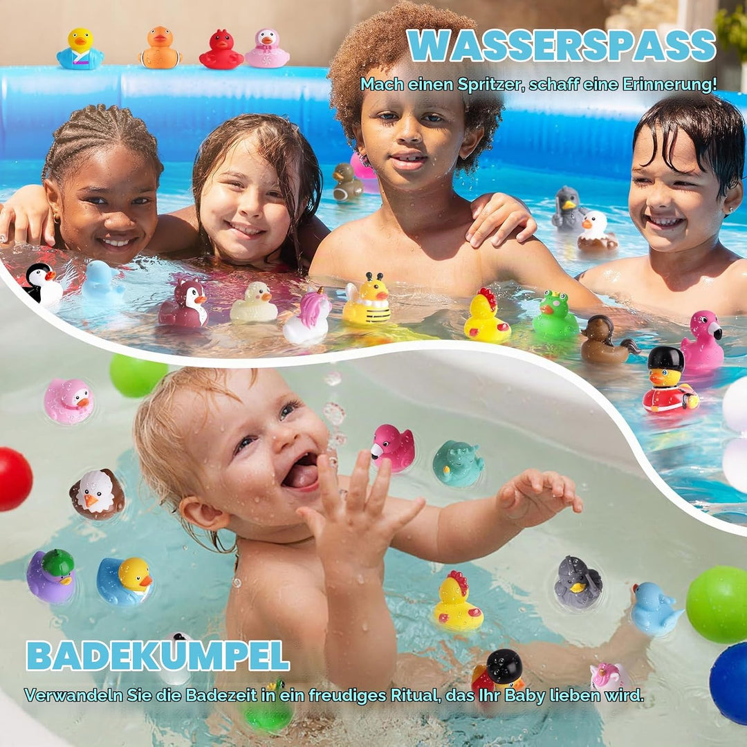 24 Badeenten für Kleinkinder, Keine Löcher Schimmelgeschützte Badewannenspielzeug, Schwimmendes Wass