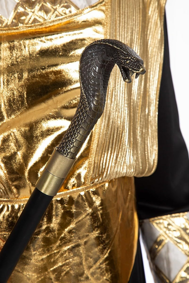 shoperama Gehstock mit Kobra-Griff aus Metall Spazierstock Schlange Gothic Steampunk Kostüm-Zubehör