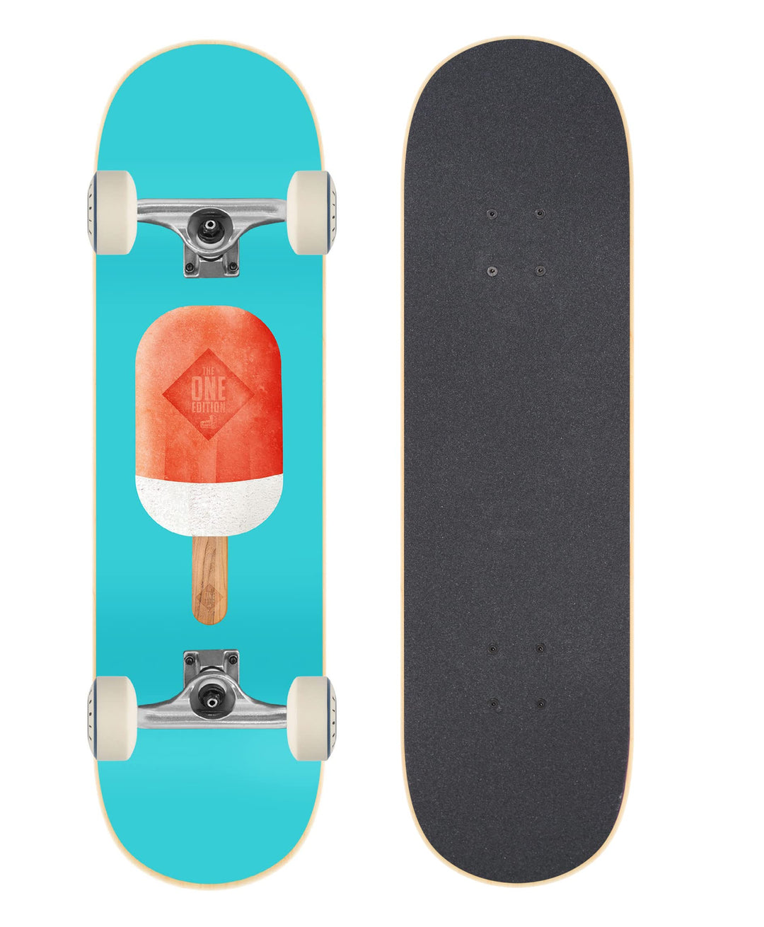 RollerCoaster Skateboards Drop-Through The ONE Edition: Feathers, Palms, Icecream, Surfer, ICECREAM