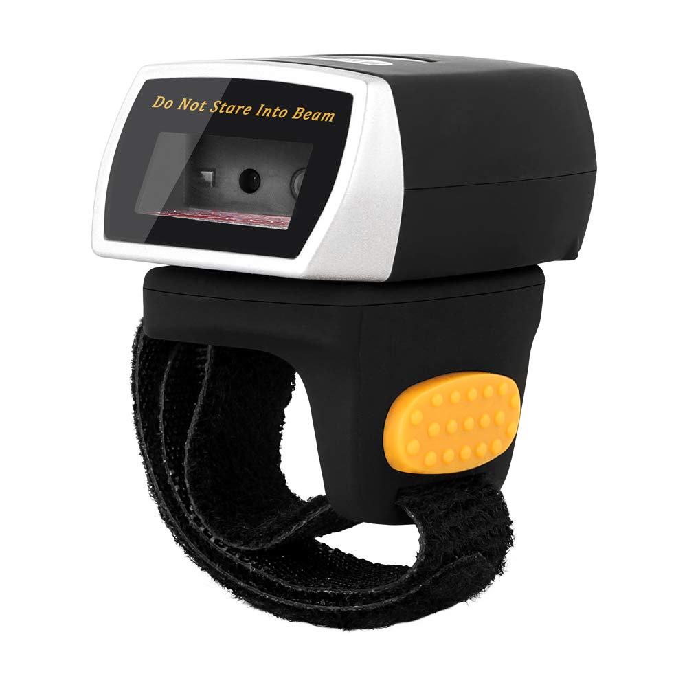 NetumScan Bluetooth Ring 1D 2D QR Barcode-Scanner, Tragbarer Mini-Barcodeleser, Kompatibel mit Windo