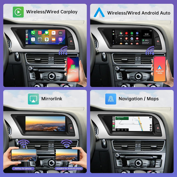 Road Top 8,9 Zoll Autoradio Drahtlos CarPlay Touchscreen für Audi A5 2009-2015 Jahr mit 2GMMI, Autor