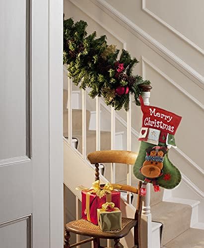 YULOONG Grosse Weihnachtsstrümpfe Weihnachtsmann Schneemann Hirsch Set Weihnachtsgeschenktüten Weihn