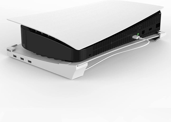 Horizontaler Ständer für Spielekonsole, Basisständer mit 4 USB-Anschlüssen, Kompatibel mit Digital E