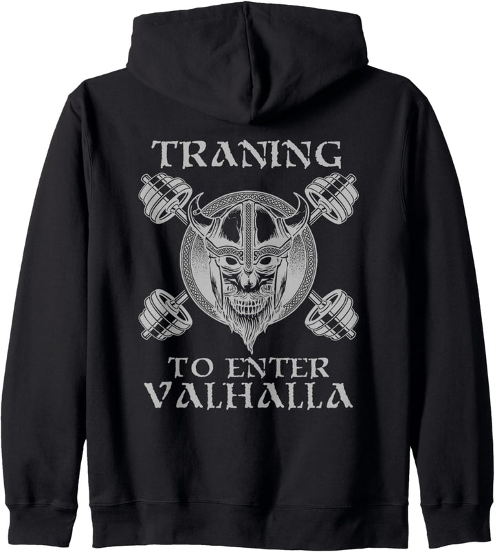 Training, um Valhalla Gewichtheben Gym Workout Fitness Kapuzenjacke
