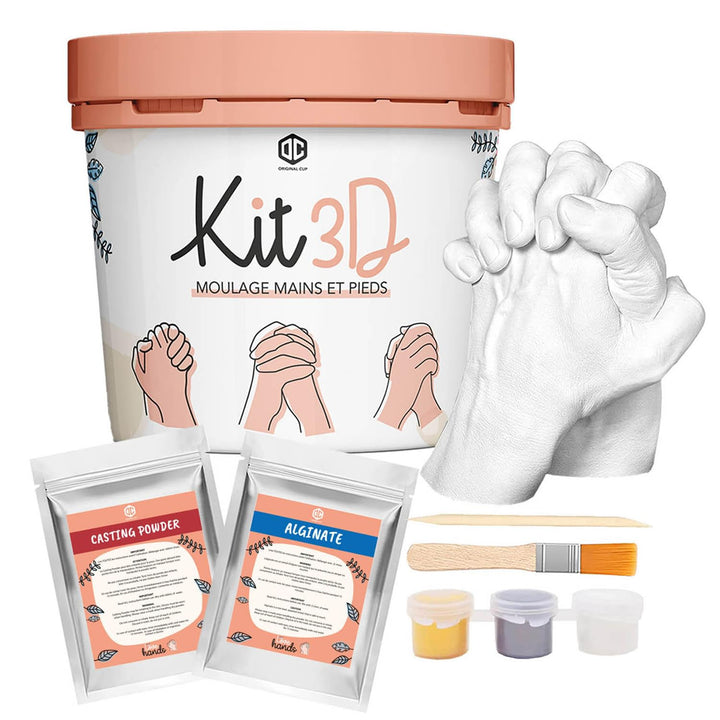Love Hands® 3D Handabdruck-Set - Aus umweltfreundlichem Alginat und Gips Kinder und Erwachsene - Unv