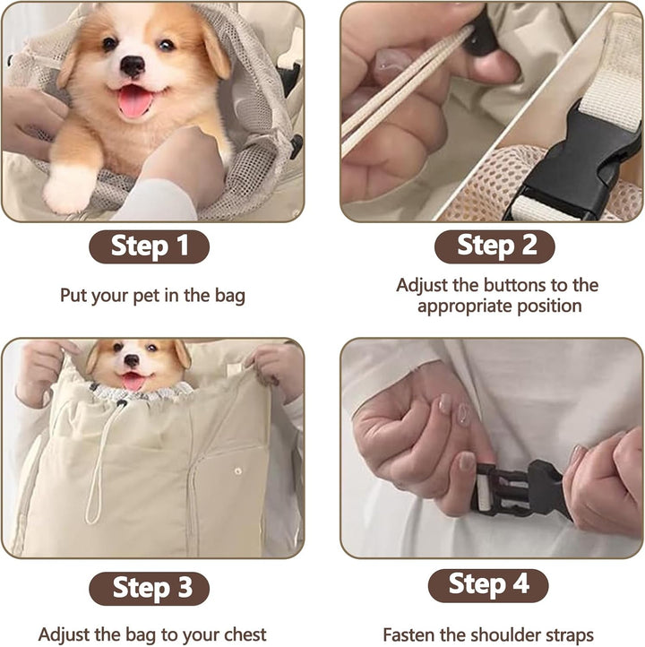 Galatée Hunde-Fronttrage-Rucksack, Verstellbare Haustier-Katzentruhe, Belüfteter Hundeträger Für Wan