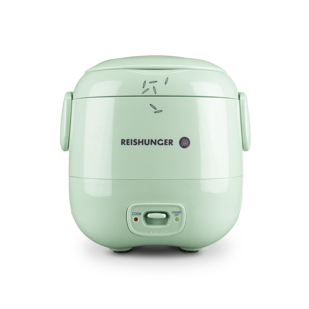 REISHUNGER Mini Reiskocher, salbeigrün | 0,3 L - 1-2 Portionen | hochwertige Keramikbeschichtung - P