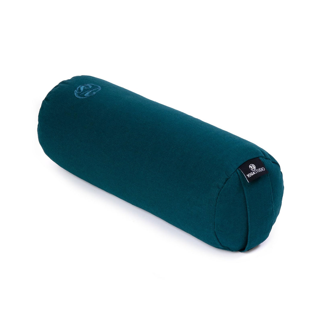 Yoga Studio Bio-Buchweizen-Mini-Nackenrolle, perfekt für Yoga und Rückendehnung, 32 x 12 cm Blaugrün