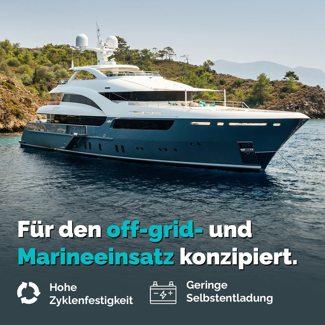 Electronicx AGM Marine Edition 12V 120Ah – Deep Cycle Versorgerbatterie, wartungsfrei & versiegelt,