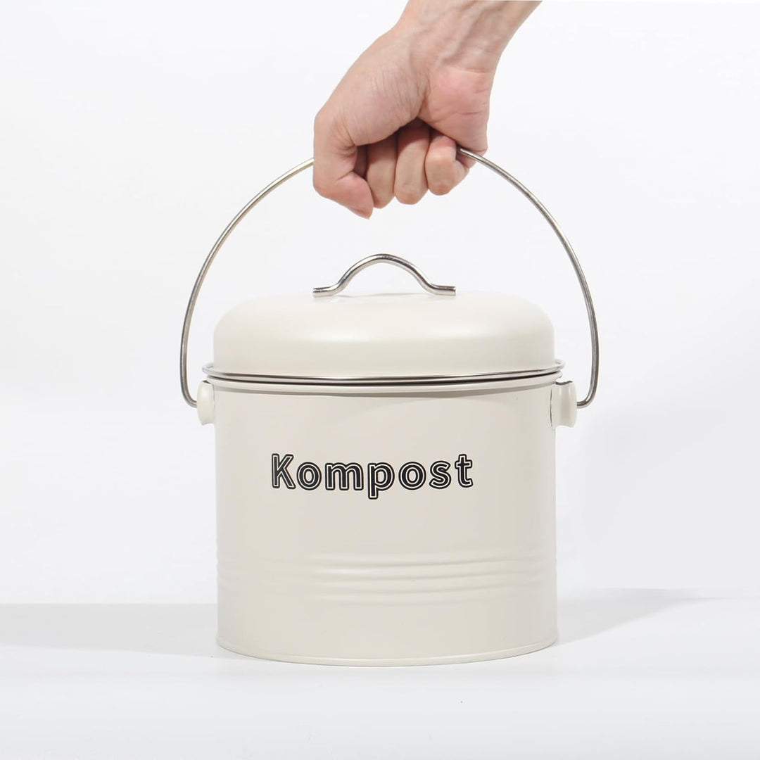 Theo&Cleo Biomülleimer Küche 3,5 L, Bio Mülleimer Geruchsdicht mit Aktivkohlefiltern, Komposteimer M