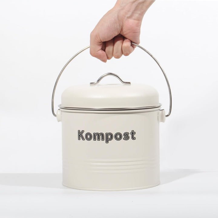 Theo&Cleo Biomülleimer Küche 3,5 L, Bio Mülleimer Geruchsdicht mit Aktivkohlefiltern, Komposteimer M