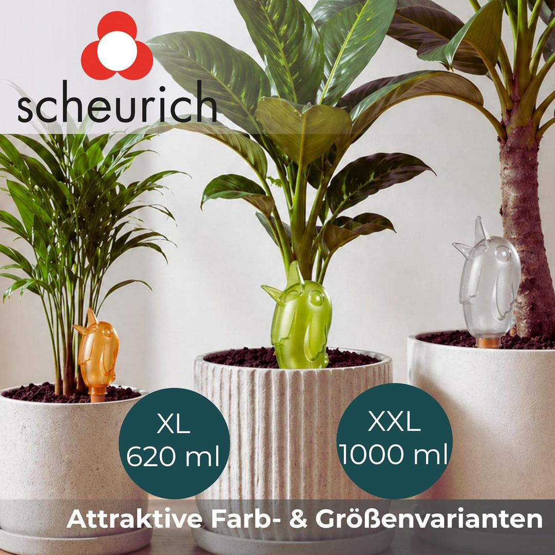 Scheurich Wasserspeicher Bördy XL | 2X Weiss | 620ml Füllmenge | Bewässerungskugel klein mit Ton Fus