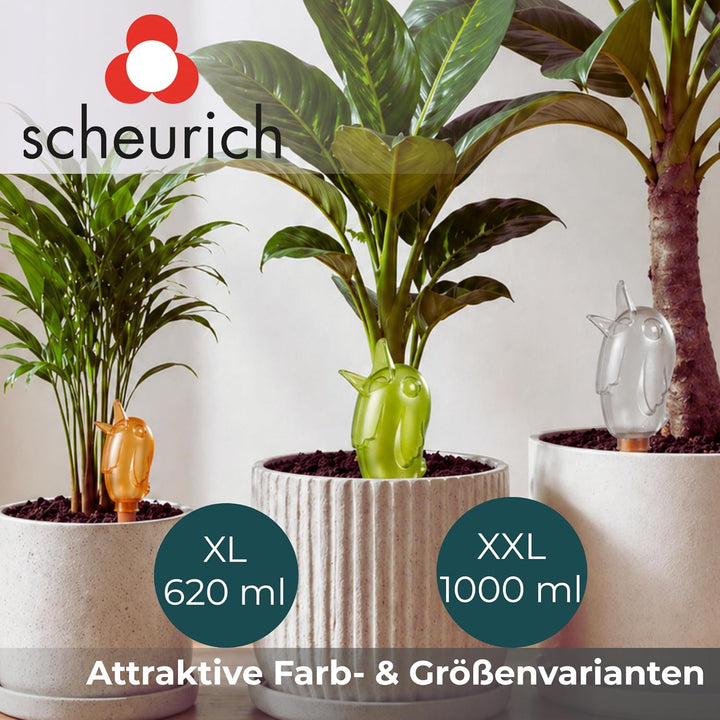 Scheurich Wasserspeicher Bördy XL | 2X Weiss | 620ml Füllmenge | Bewässerungskugel klein mit Ton Fus