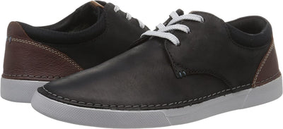 Clarks Herren Gereld Lace Sneaker 41.5 EU Schwarzes Leder, 41.5 EU Schwarzes Leder