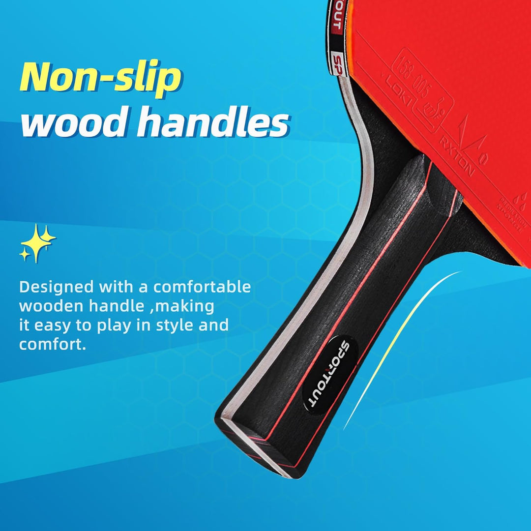 Tischtennisschläger Set, Profi Tischtennis-Schläger mit Tischtennisbälle Tischtennis Schläger Set mi