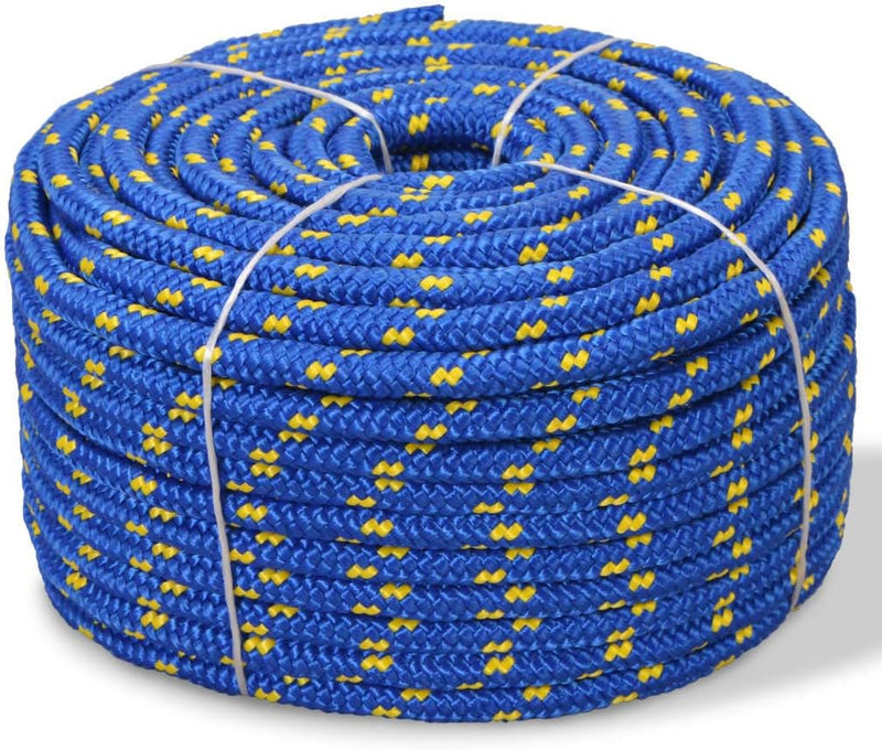 Tidyard Bootsseil Seil Polypropylen 12 mm 250 m Blau Ankerleine Festmacher Tauwerk Seil Outdoorseil