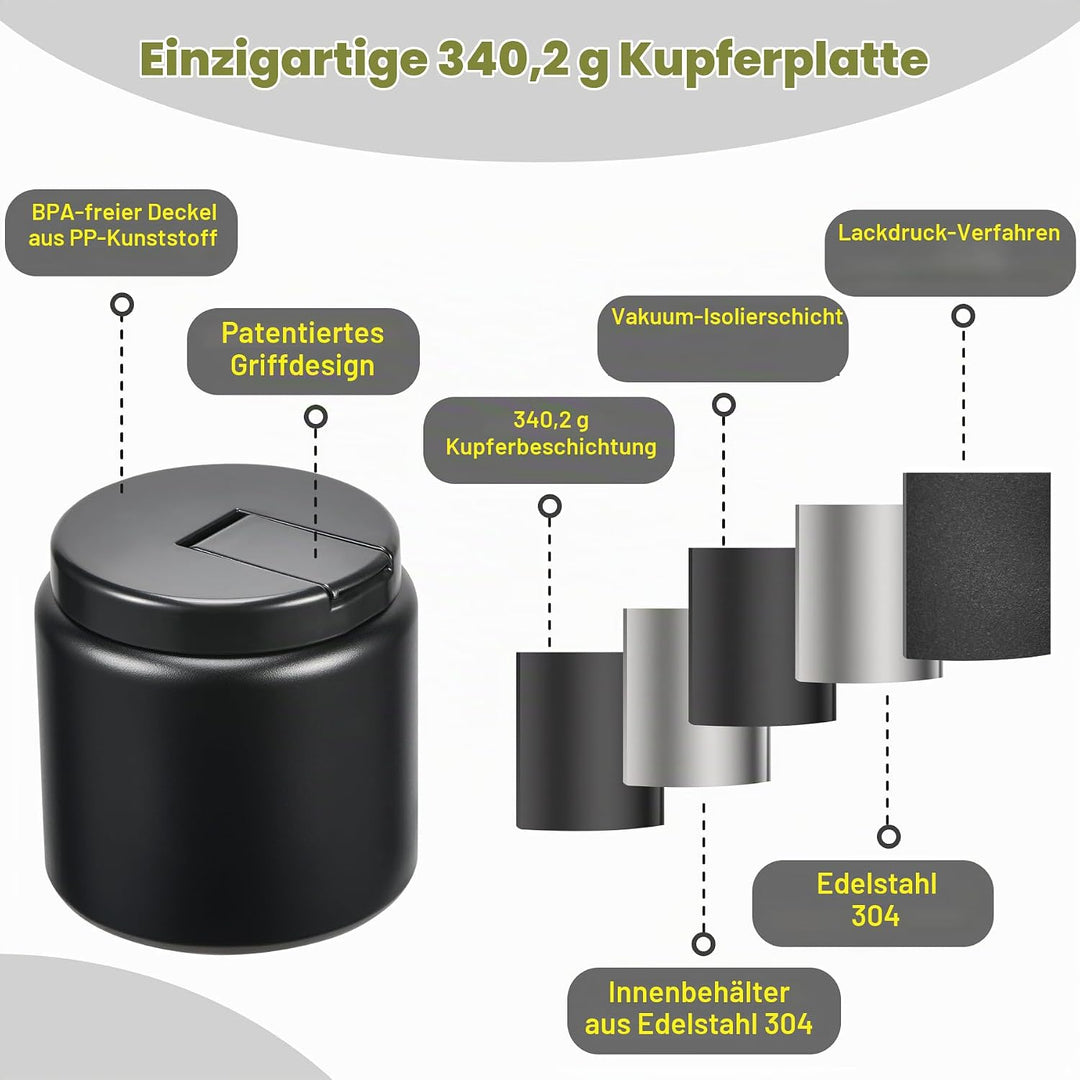 Itslife Thermobehälter für Essen 760ml, Thermo Lunchbox Kinder mit Schnallendeckel und Löffel, Warmh