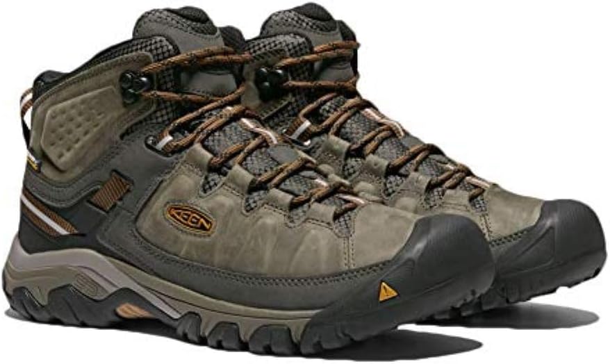 KEEN Herren Targhee 3 Mid Waterproof Wanderstiefel 39.5 EU Black Olive Golden Brown, 39.5 Weit Schwa