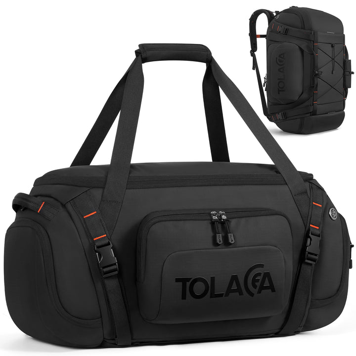 Tolaccea Sporttasche Rucksack für Herren &amp; Damen – 40L grosse Reisetasche mit Schuhfach, Nassfach &amp;