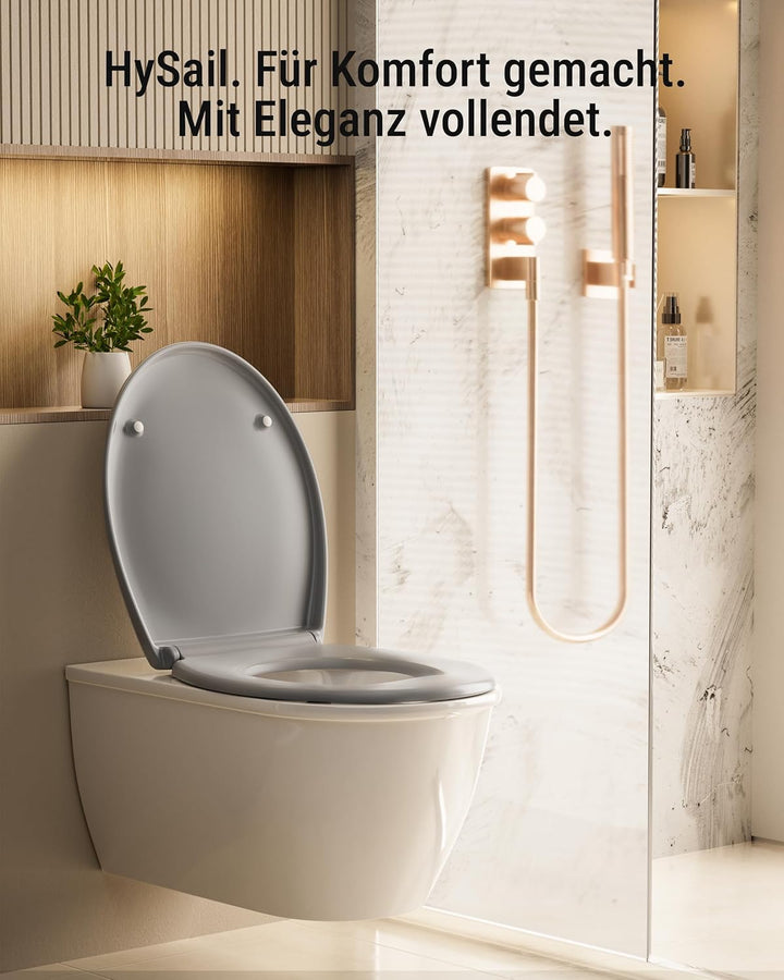 HySail Hochwertiger Toilettendeckel mit Absenkautomatik, Schnellverschluss und Hygienischer Oberfläc