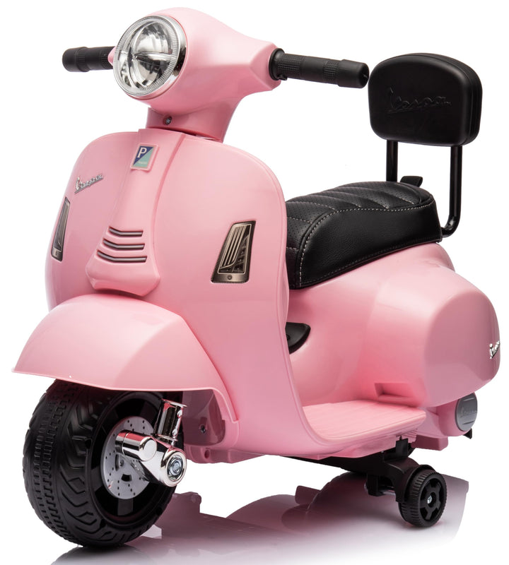 Vespa Elektroroller Elektrofahrzeug Kinderfahrzeug Scooter (Rosa mit Rückenlehne), Rosa