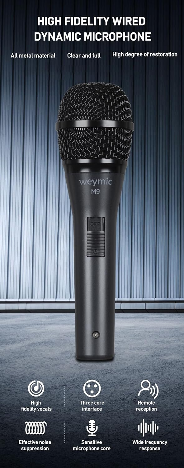 M9 Dynamic Vocal Classic Style Microphone Audio Classic Professional Dynamic Cardioid Unidirectional