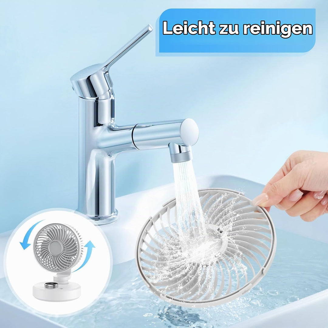 Tischventilator USB Ventilator Leise 6000mAh Akku Ventilator Kleiner Mini Tisch Ventilator Klein Des