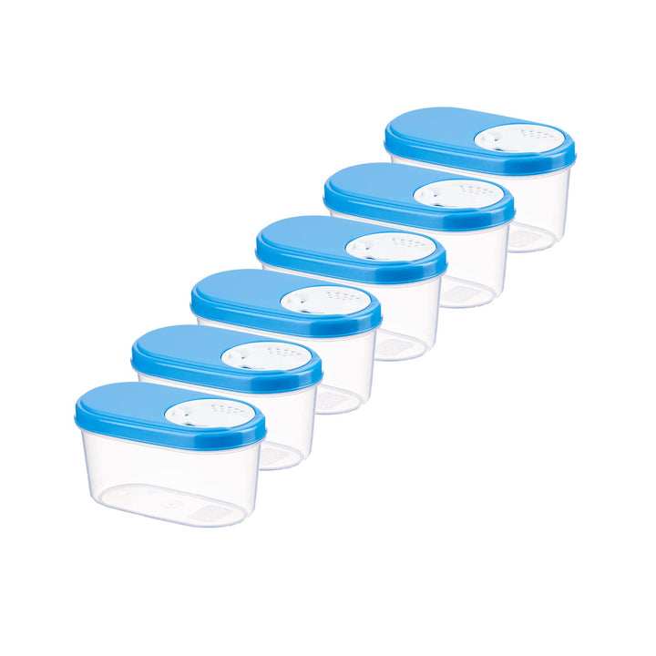 Kigima Gewürzdosen Schüttdosen Streudosen Vorratsdosen 0,14L (6 Stk) Blau 0,14l (6 pièces) Blau, 0,1