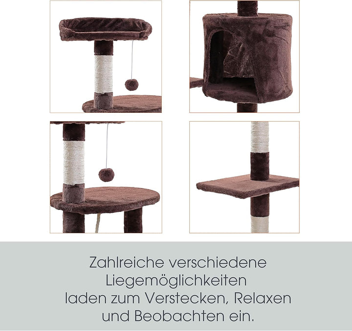 ESTEXO Katzenkratzbaum Kratzbaum Katzenbaum 112 cm Spielbaum XL Kletterbaum für Katzen Kratzmöbel Sp