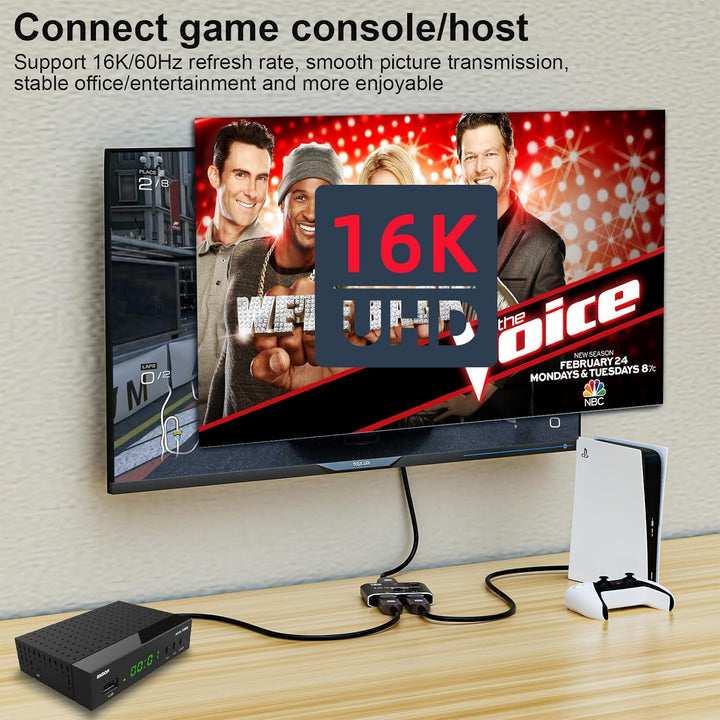 chenyang DisplayPort 16K Switch Splitter HUB 2 in 1 Out unterstützt bidirektionale Anzeige HDCP SST