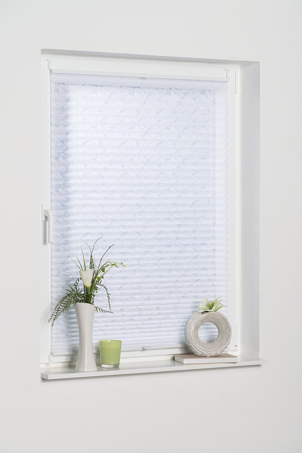 K-home Klemmfix-Plissee , Ausbrenner Stoff, weiss, 100 x 130 cm (B x L) 100 x 130 cm Ausbrenner Stof