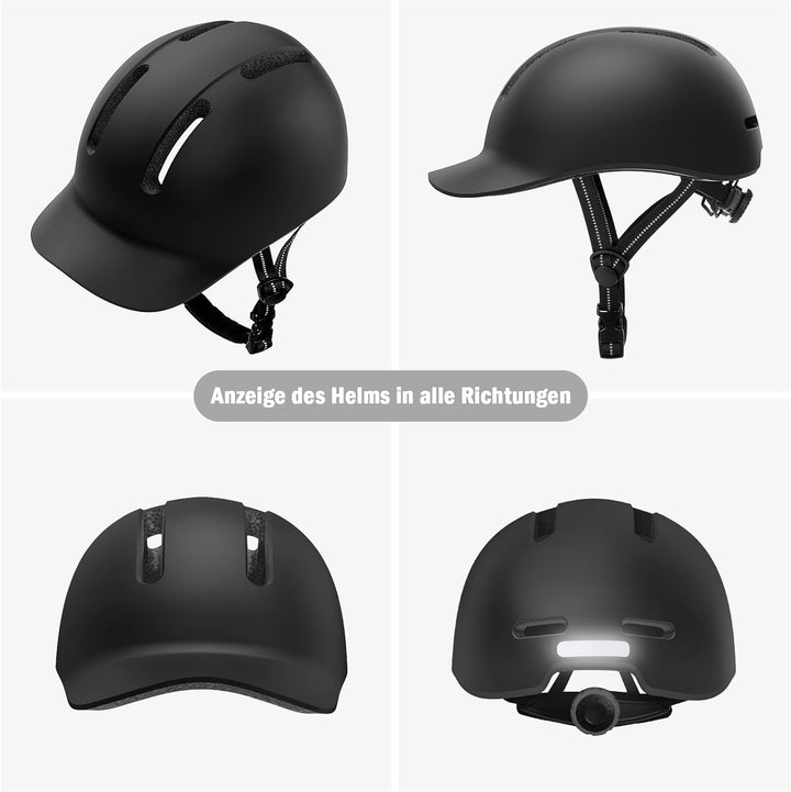 Shinmax Fahrradhelm für Damen und Herren, Einstellbarer Helm mit Visier & Sonnenschutz, Leicht & Bel