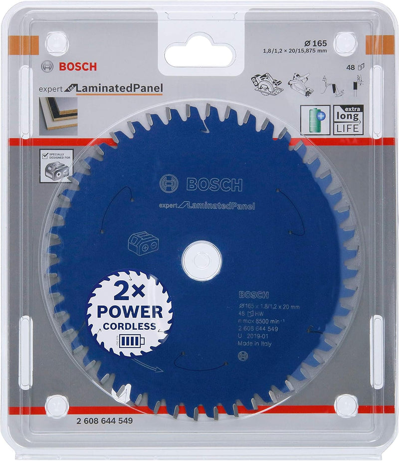 Bosch Accessories 1x Kreissägeblatt Expert for Laminated Panel (Spanplatten, Sägeblatt Ø 165 x 20 x