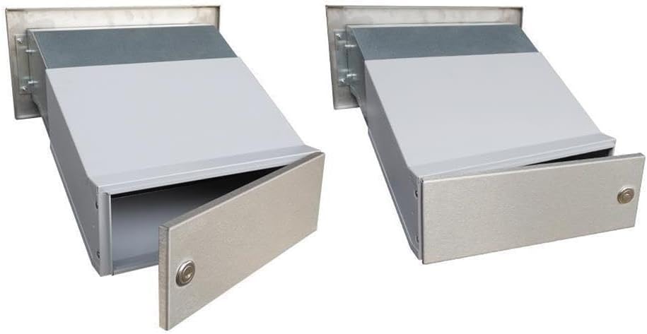 D-041 Edelstahl Mauerdurchwurf Briefkasten mit Klingel (Tiefe: 23-38 cm) - LETTERBOX24.de