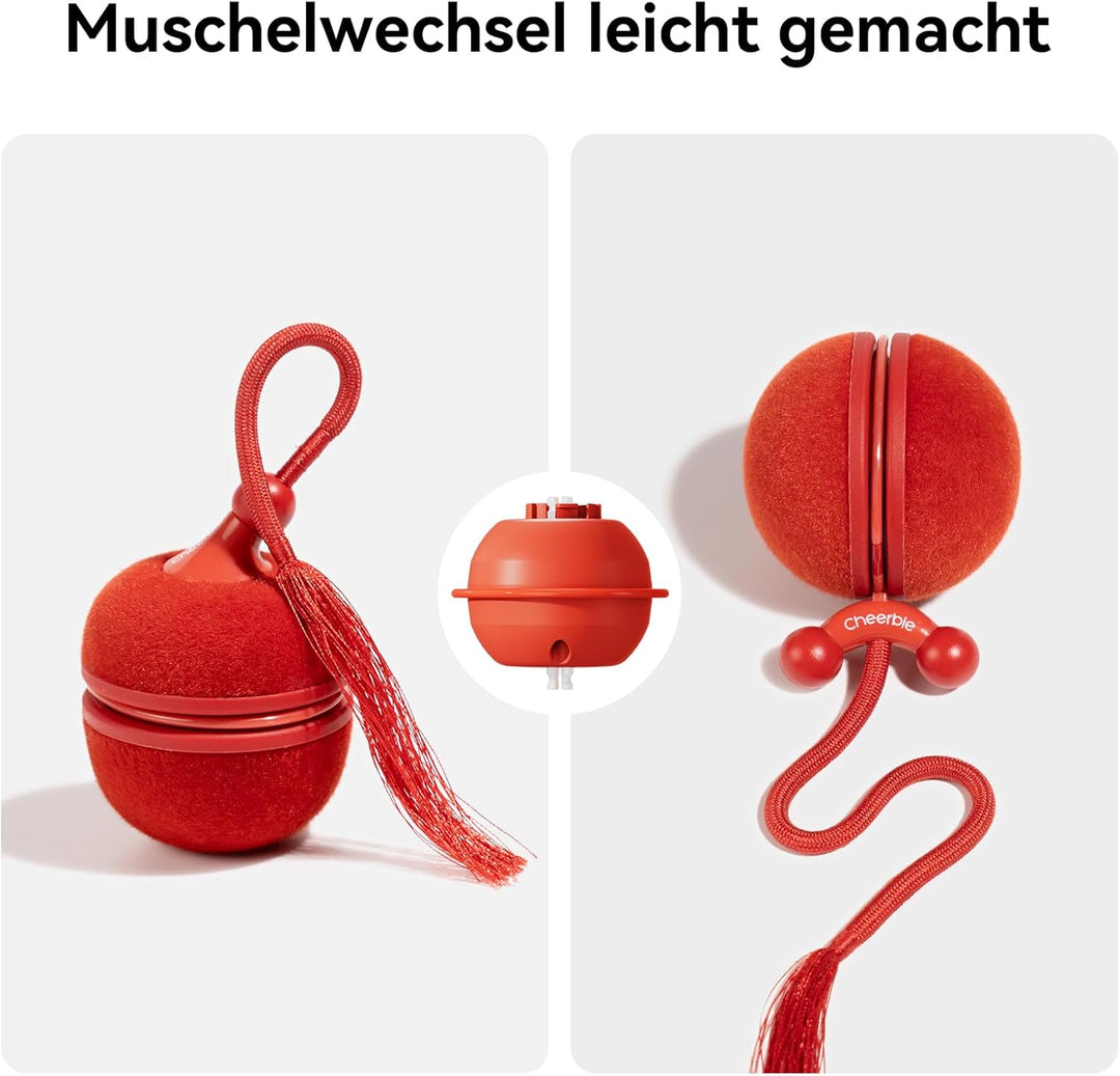 Cheerble 2 in 1 Interaktives Katzenspielzeug Elektrisch - Wicked Ball Duo2, Umschaltbarer rollender