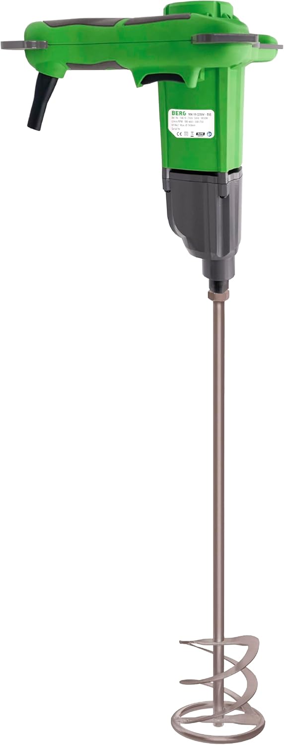 BERG MX 14 Handrührwerk 1400 W I Profi-Rührwerk mit 1-Gang-Getriebe, stufenloser Drehzahl &amp; 5m Kabel