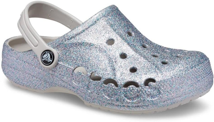 Crocs Unisex Kinder Baya Clog K 33/34 EU Glitter Silver, 33/34 EU Rosa Mineralblau