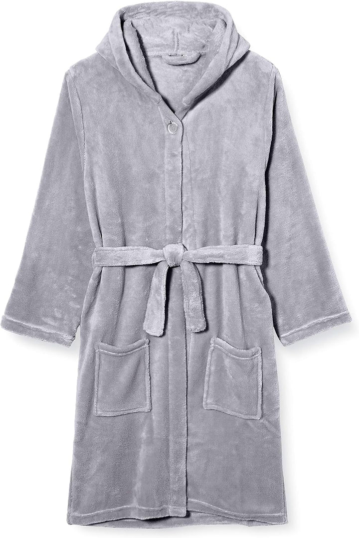 Playshoes Unisex Kinder Fleece-Bademantel Morgenmantel 86-92 Grau, 86-92 Grau