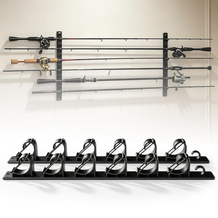 BORDEAG Horizontale Angelrutenhalter, Angelrutenhalter Wand & Decke Horizontal, Angelrutenständer Wa