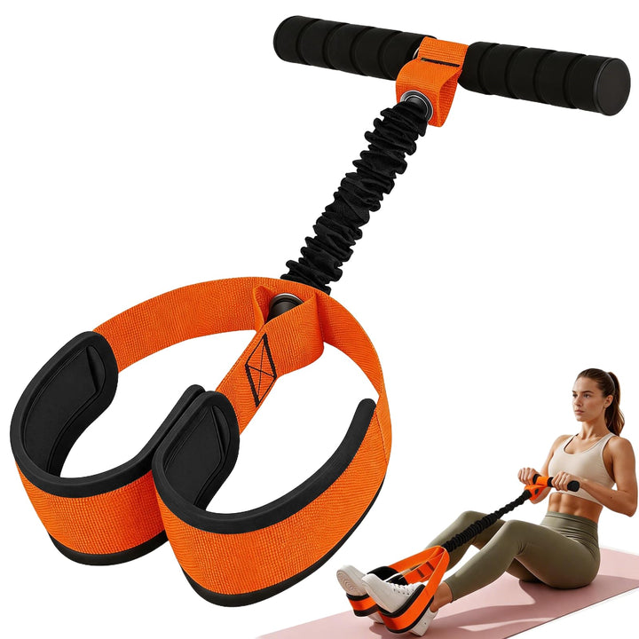 TOMSHOO Pedal Widerstandsbänder mit Griff, Multifunktions Bauchtrainer für Zuhause, Bodybuilding Exp
