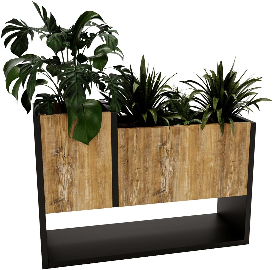 CraftPAK Blumenständer für Innen | Pflanzenständer aus hochwertigem Holzwerkstoff H45 x L64,5 x B22,