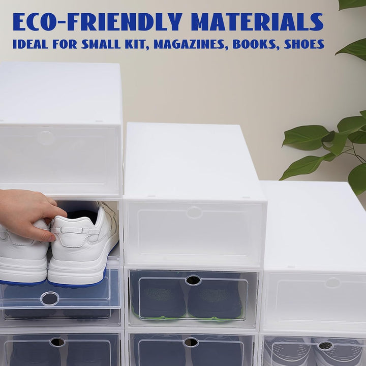24Pcs Schuhboxen Stapelbar Transparent, Schuhbox platzsparend Aufbewahrungsbox, Schuhkarton für Aufb