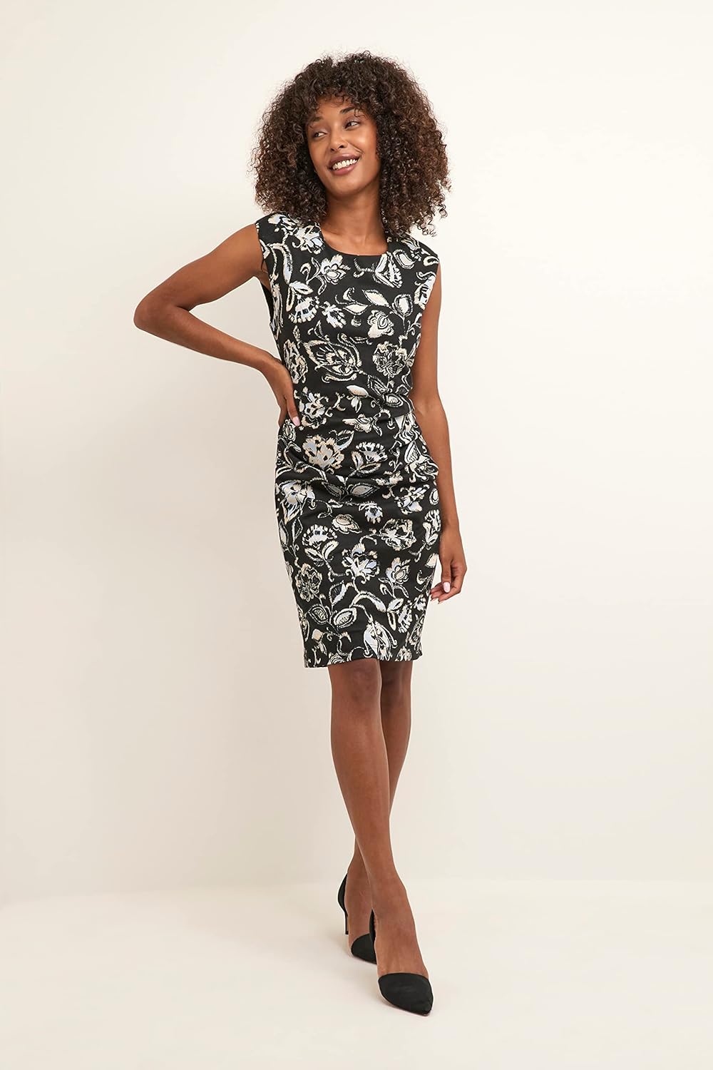 Kaffe Damen Kairma India Lässiges Kleid M Schwarz/Windsurfer/Grau, M Schwarz/Windsurfer/Grau